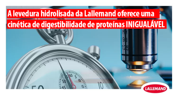A levedura hidrolisada da Lallemand oferece uma cinética de digestibilidade de proteínas inigualável 